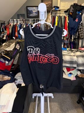 The Wild Collective DC United Twist Front Tank Top Black Red Women’s S NWT